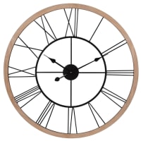 MARCELLE - Black and beige clock D75cm