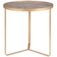 JUNKO - Black and gold metal and glass side table