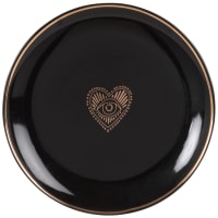 Set of 6 - Black and gold stoneware dinner plate