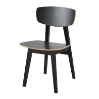 GIBUS - Black and rubber wood chair