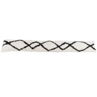 Black and white tufted cotton draught excluder 90cm