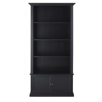CAMBRONNE - Black bookcase with 2 drawers