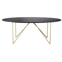 IZMIR - Black Marble and Metal 4-6 Seater Dining Table L200
