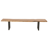 PALISSANDRE - Black Metal and Acacia Bench