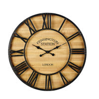 Black Metal and Pine Clock D92 Black Metal and Pine Clock D92