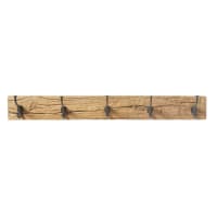 LAUZELLE - Black Metal and Recycled Wood 5-Hook Coat Rack