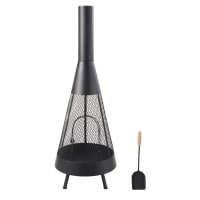 RIO - Black Metal Fire Pit with Shovel