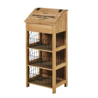 WORLD FACTORY - Black Metal Shelving Unit with 3 Baskets