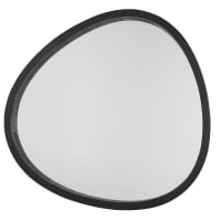 SOLFAR - Black ovoid mirror 110x106cm