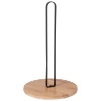Black Steel and Bamboo Kitchen Roll Holder Black Steel and Bamboo Kitchen Roll Holder