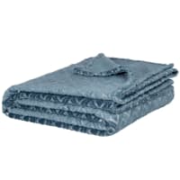 TREISEN - Blauwe plaid met zilverkleurige print 150 x 230 cm