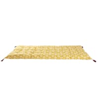 MARGA - Bodenmatratze aus Baumwolle, gelb mit weißen grafischen Motiven, 90x190cm
