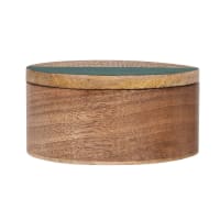 MIGUEL - Boîte en bois de manguier marron et vert