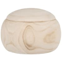 TRESKA - Boîte ronde en bois de paulownia beige