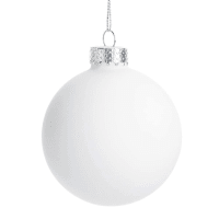 Lote de 12 - Bola de Navidad de porcelana blanca