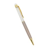 MOODERN  - Bolígrafo de metal dorado con motivos de rayas