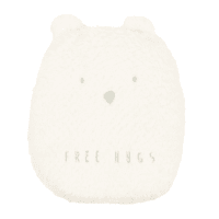 FREE HUG - Bolsa de agua caliente oso blanco, gris y dorado