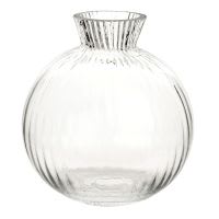 Bolvormige vaas van geribbeld glas H12 Bolvormige vaas van geribbeld glas H12