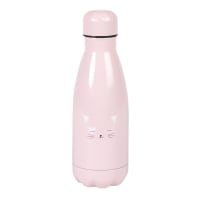 Bottiglia isotermica in acciaio rosa e bianco stampa gatto, 0,350ML