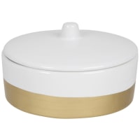 LEANDRA - Bougie parfumée en céramique blanche et dorée, 225g