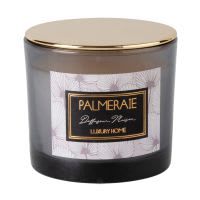 Bougie parfumée en verre teinté noir imprimé Bougie parfumée en verre teinté noir imprimé