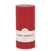 COLORAMA - Bougie striée parfumée rouge H15, 500g