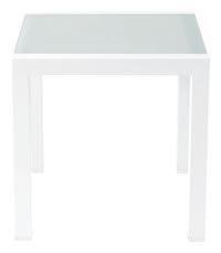 Bout de canapé de jardin en aluminium blanc L 45 cm Bout de canapé de jardin en aluminium blanc L 45 cm