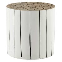 Bout de canapé en bois blanc D 41 cm DIDDA Bout de canapé en bois blanc D 41 cm DIDDA