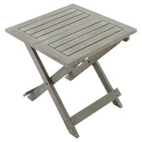 Bout de canapé pliant de jardin en acacia gris L 50 cm Bout de canapé pliant de jardin en acacia gris L 50 cm