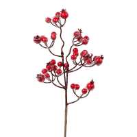 Lot de 2 - Branche de Noël givrée rouge