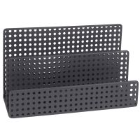 Briefhalter aus perforiertem Metall, grau Briefhalter aus perforiertem Metall, grau