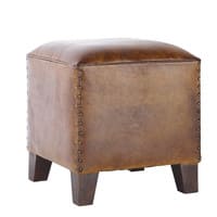 Brown Goatskin pouffe Brown Goatskin pouffe