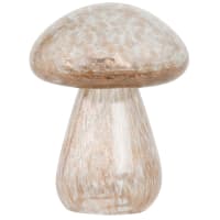 Brown tinted glass mushroom ornament H13cm