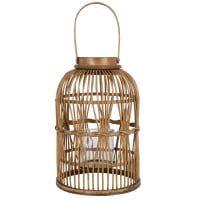 BUBANZA - Brown Woven Bamboo Lantern H43