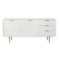 Buffet enfilade vintage 2 portes 3 tiroirs blanc Buffet enfilade vintage 2 portes 3 tiroirs blanc