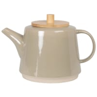 ANATOLE - Bule em grés cinzento com tampa em bambu 1,9 l