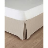 MORPHEE - Cache-sommier 160x200 en coton et lin lavé beiges