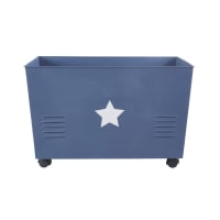PETIT BOLIDE - Caisse de rangement à roulettes en métal bleu