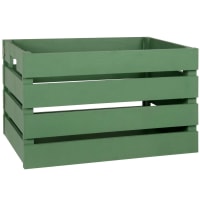 Caisse de rangement jaune et verte