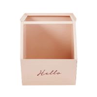 Caisse empilable en métal rose pastel Caisse empilable en métal rose pastel
