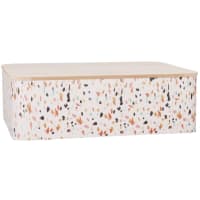 TERRAZZO - Caixa de arrumação em metal branco com motivos multicolores