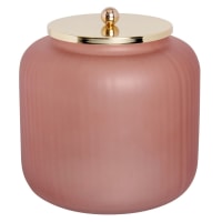 MADO - Caja de cristal rosa fucsia y metal dorado