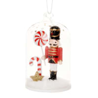 Campana decorativa de Navidad de cristal con cascanueces multicolor