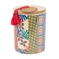 BARBADOS - Candela profumata e vasetto in ceramica stampata con coperchio, 270g
