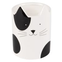 Candela profumata gatto in ceramica nera e bianca Candela profumata gatto in ceramica nera e bianca