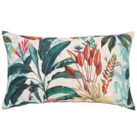 GODALMING - Capa de almofada em linho e algodão com estampado de folhas multicolor 30x50