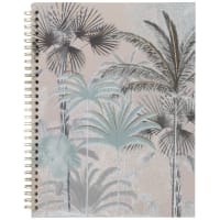 PALMO - Carnet de notes gris à spirales motif palmiers