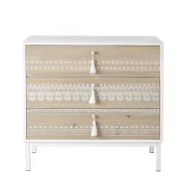 Cassettone a 3 cassetti in metallo e legno massello di abete Cassettone a 3 cassetti in metallo e legno massello di abete