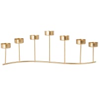 LANKA - Castiçal com 7 suportes para vela de metal dourado