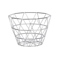 Lote de 2 - Cesta de alambre de metal plateado